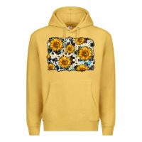 Antique Gold cowhide sunflower pattern Premium Hoodie - Zillion Design Studio