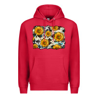 Cardinal cowhide sunflower pattern Premium Hoodie - Zillion Design Studio