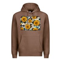 Chestnut cowhide sunflower pattern Premium Hoodie - Zillion Design Studio