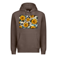 Coffee cowhide sunflower pattern Premium Hoodie - Zillion Design Studio