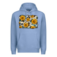 Colony Blue cowhide sunflower pattern Premium Hoodie - Zillion Design Studio