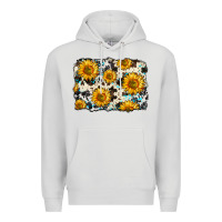 Dove Grey cowhide sunflower pattern Premium Hoodie - Zillion Design Studio