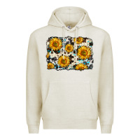 Oatmeal Heather cowhide sunflower pattern Premium Hoodie - Zillion Design Studio