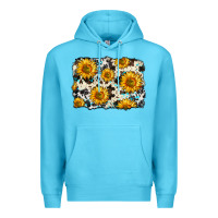 Ocean Blue cowhide sunflower pattern Premium Hoodie - Zillion Design Studio