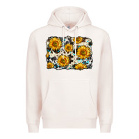 Pale Pink cowhide sunflower pattern Premium Hoodie - Zillion Design Studio
