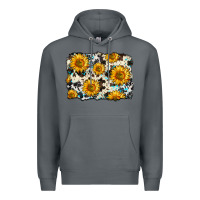 Cowhide Sunflower Pattern Premium Hoodie | Teevron