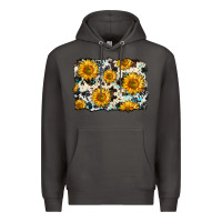 Smoke cowhide sunflower pattern Premium Hoodie - Zillion Design Studio