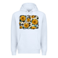 White cowhide sunflower pattern Premium Hoodie - Zillion Design Studio