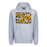 Heather Grey cowhide sunflower pattern Premium Hoodie - Zillion Design Studio