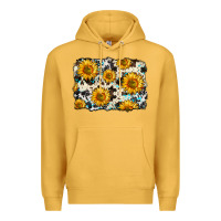 Mustard cowhide sunflower pattern Premium Hoodie - Zillion Design Studio