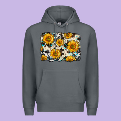 Cowhide Sunflower Pattern Premium Hoodie Designed By Zillion Design Studio