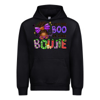 Black I Put The Boo In The Boujie Messy Bun Urban Hoodie - texasbilliewilder