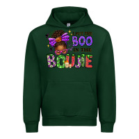 Forest Green I Put The Boo In The Boujie Messy Bun Urban Hoodie - texasbilliewilder