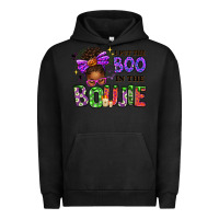 Pigment Black I Put The Boo In The Boujie Messy Bun Urban Hoodie - texasbilliewilder
