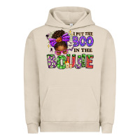 Pigment French Oak I Put The Boo In The Boujie Messy Bun Urban Hoodie - texasbilliewilder