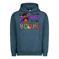 Pigment Midnight Navy I Put The Boo In The Boujie Messy Bun Urban Hoodie - texasbilliewilder