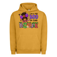 Pigment Peanut Butter I Put The Boo In The Boujie Messy Bun Urban Hoodie - texasbilliewilder