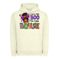 Pigment Pistachio I Put The Boo In The Boujie Messy Bun Urban Hoodie - texasbilliewilder