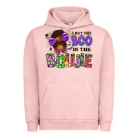 Pigment Salmon I Put The Boo In The Boujie Messy Bun Urban Hoodie - texasbilliewilder