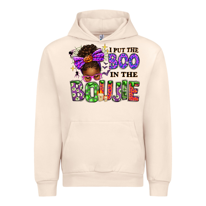 I Put The Boo In The Boujie Messy Bun Urban Hoodie by texasbilliewilder | Teevron