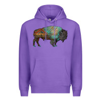 Purple aztec bison Premium Hoodie - RanaPortraitStore