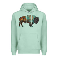 Seafoam aztec bison Premium Hoodie - RanaPortraitStore