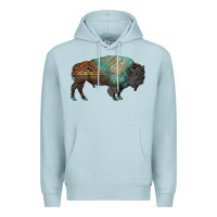 Blue Mist aztec bison Premium Hoodie - RanaPortraitStore