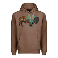 Chestnut aztec bison Premium Hoodie - RanaPortraitStore