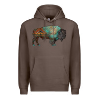 Coffee aztec bison Premium Hoodie - RanaPortraitStore