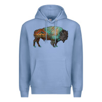 Colony Blue aztec bison Premium Hoodie - RanaPortraitStore