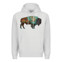 Dove Grey aztec bison Premium Hoodie - RanaPortraitStore