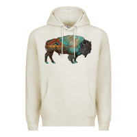 Oatmeal Heather aztec bison Premium Hoodie - RanaPortraitStore