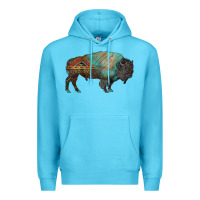 Ocean Blue aztec bison Premium Hoodie - RanaPortraitStore