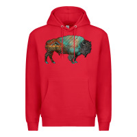 Red aztec bison Premium Hoodie - RanaPortraitStore