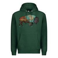 Sports Green aztec bison Premium Hoodie - RanaPortraitStore