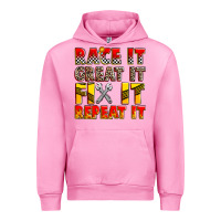 Fuchsia Pink race it great it fix it repeat it Urban Hoodie - Zillion Design Studio