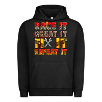 Pigment Black race it great it fix it repeat it Urban Hoodie - Zillion Design Studio