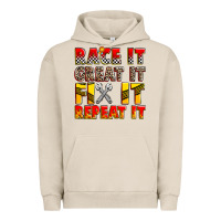 Pigment French Oak race it great it fix it repeat it Urban Hoodie - Zillion Design Studio