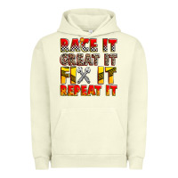 Pigment Pistachio race it great it fix it repeat it Urban Hoodie - Zillion Design Studio