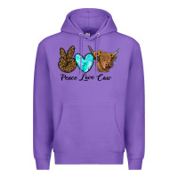 Purple peace love cow Premium Hoodie - RanaPortraitStore