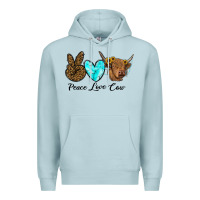Blue Mist peace love cow Premium Hoodie - RanaPortraitStore