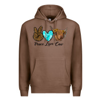 Chestnut peace love cow Premium Hoodie - RanaPortraitStore