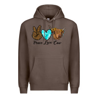 Coffee peace love cow Premium Hoodie - RanaPortraitStore