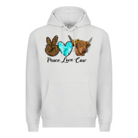 Dove Grey peace love cow Premium Hoodie - RanaPortraitStore