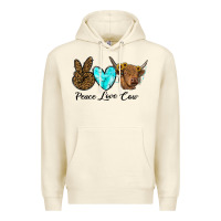 Sandshell peace love cow Premium Hoodie - RanaPortraitStore