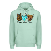 Seafoam peace love cow Premium Hoodie - RanaPortraitStore