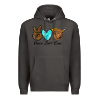 Smoke peace love cow Premium Hoodie - RanaPortraitStore
