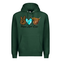Sports Green peace love cow Premium Hoodie - RanaPortraitStore