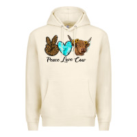 Tofu peace love cow Premium Hoodie - RanaPortraitStore
