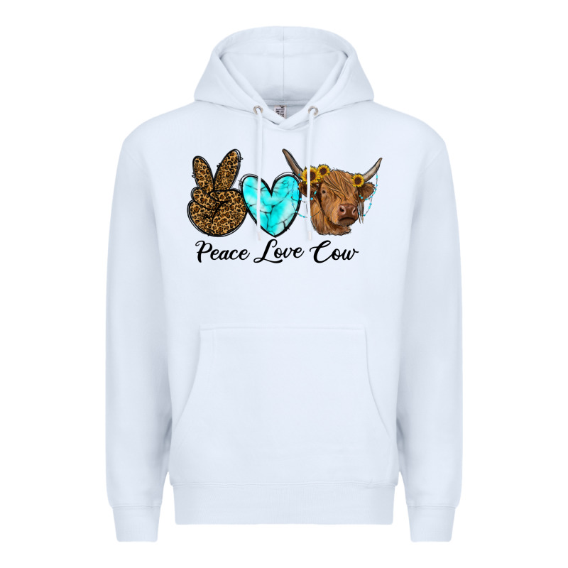 Peace Love Cow Premium Hoodie by RanaPortraitStore | Teevron